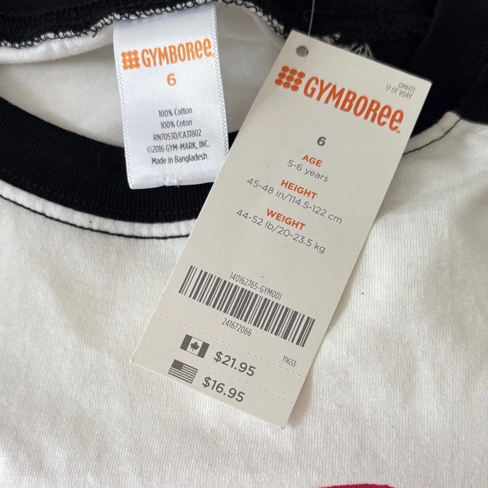 New! Gymboree Black/White Mom Tee size 6